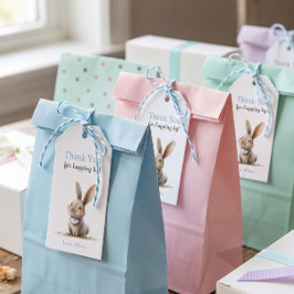 Söta tack haren födelsedagspresent taggar presentetikett