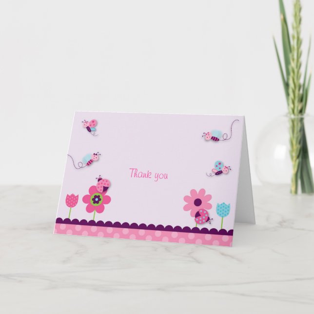 Söta Tackkort-kort för Baby Kryp Tack Kort (Framsida)