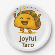 Söta Taco Fiesta Födelsedagspapperstallrikar 9" Mi