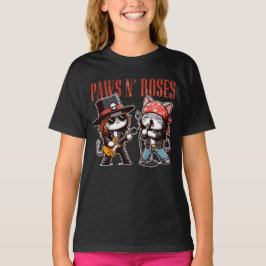 Söta tassar 'N Rosor Rolig present till kattälskar T Shirt