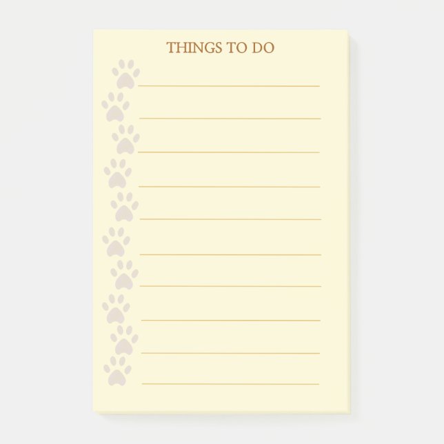 Söta tassar Personliga saker att göra Post-it Block (Framsida)