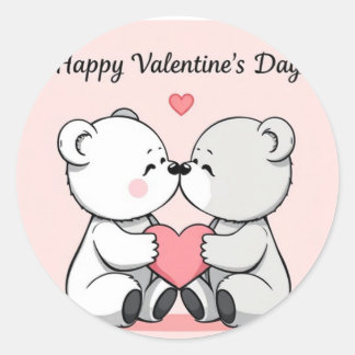 Söta tecknad björn runt klistermärke