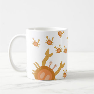 Söta tecknad krabbor kaffemugg