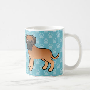 Söta Tecknade Aprikosfärgade Old English Mastiff H Kaffemugg