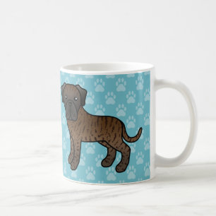 Söta Tecknade Brindle Old English Mastiff Hundar Kaffemugg