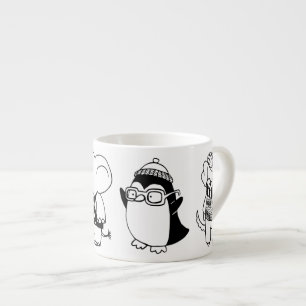 Söta tecknade djur för barn espressomugg