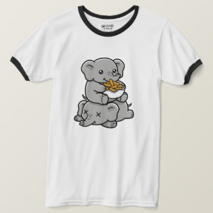 Söta tecknade elefanter som äter jordnötter Rolig T Shirt
