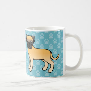 Söta Tecknade Fawn Bullmastiff Hundar Kaffemugg