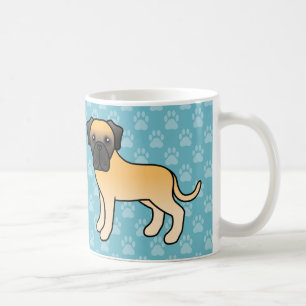 Söta Tecknade Fawn Old English Mastiff Hundar Kaffemugg
