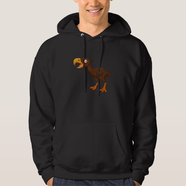 Söta Tecknade Förhistoriska Djur Terrorfågel Hoodie (Framsida)