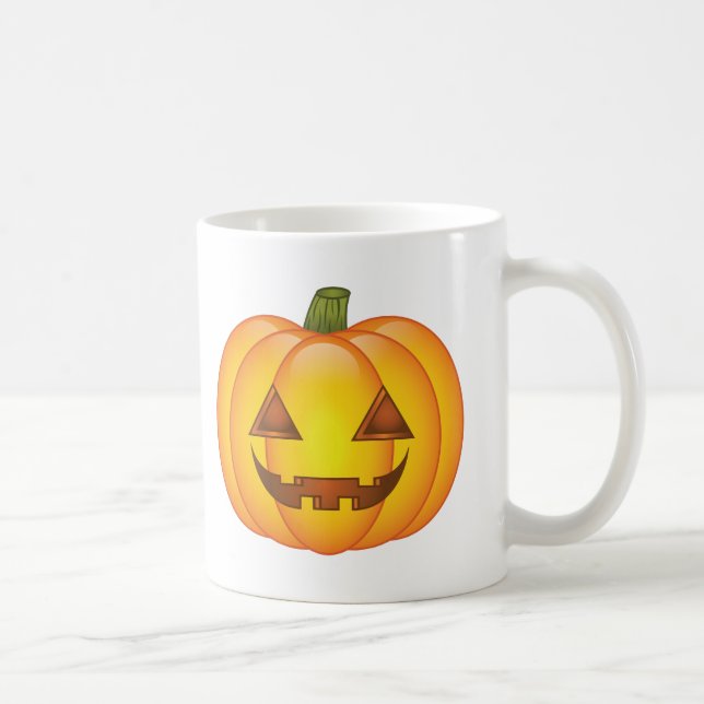 Söta tecknade Halloween Jack O'Lantern-pumpor Kaffemugg (Höger)