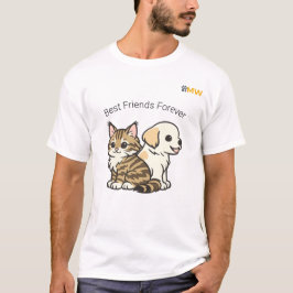 Söta Tecknade Hund- och Kattvänner för Evigt T Shirt