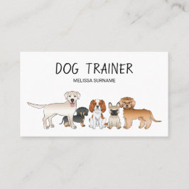 Söta Tecknade Hundar Illustration - Hundtränare Visitkort