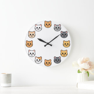 Söta Tecknade Kattansikten Kawaii Katt Väggur