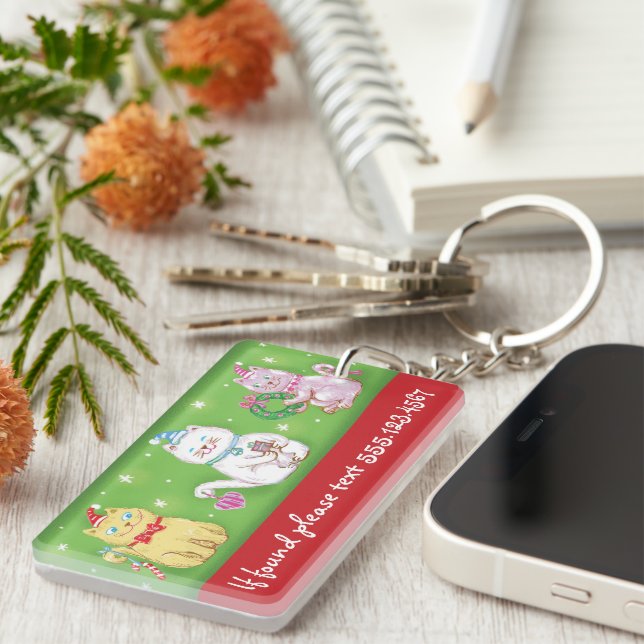 Söta tecknade kattjulkatten i tomtelovor (Högra Framsidan)