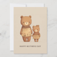 Söta tecknade nallebjörnar djur. Mothers Day