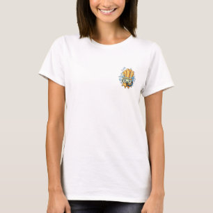 Söta tecknade pommes frites snorklar under vattnet t shirt