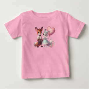 Söta tecknade rävar Alla hjärtans dag T Shirt