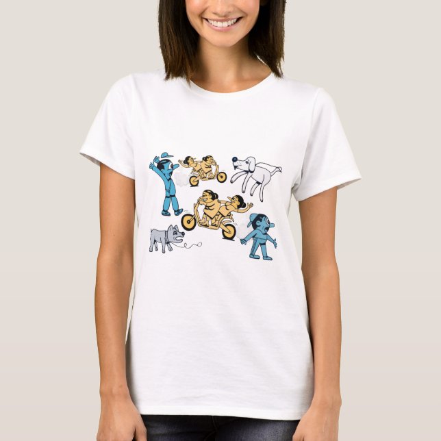 Söta Tecknade Serier. T Shirt (Framsida)
