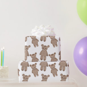 Söta teddy, Bear Bear, Vit svällning Papper Presentpapper