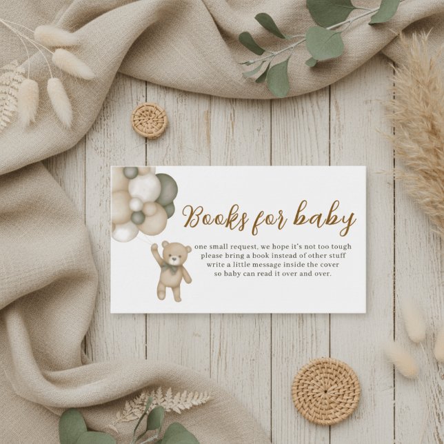 Söta teddyballongböcker för babybilaga tilläggskort (Skapare uppladdad)