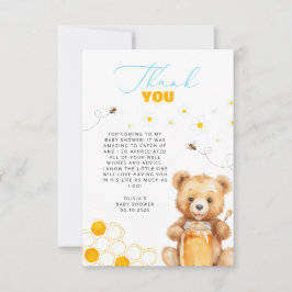 Söta Teddybjörn Baby Shower Tacksamhetskort Tack Kort