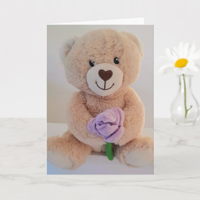 Söta Teddybjörn Grattis på det nya barnet Kort (Liten växt)