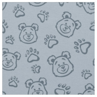Söta teddybjörn tassar boho pojke baby barn blå tyg