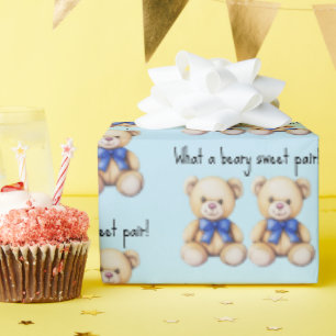 Söta teddybjörnar, anpassad tvilling pojkar baby s presentpapper