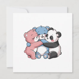 Söta teddybjörnar med panda inbjudningar
