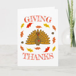 Söta Thanksgiving Kalkon Höstblad Ekollon Helgkort