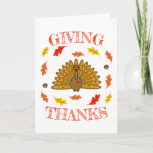 Söta Thanksgiving Kalkon Höstblad Ekollon Helgkort