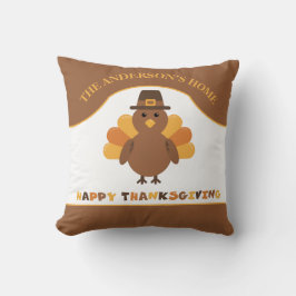 Söta Thanksgiving-kalkon Kudde