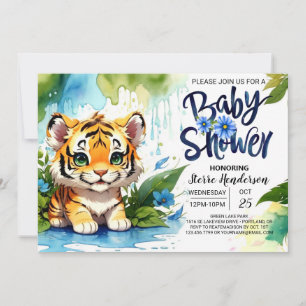 Söta Tigerungar Baby Boy Shower Inbjudningar