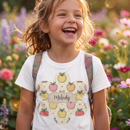 Söta tillbaka till skolan äpplen mönster t shirt