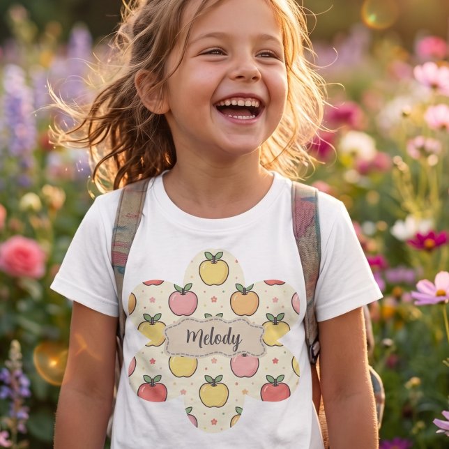Söta tillbaka till skolan äpplen mönster  t shirt (Skapare uppladdad)