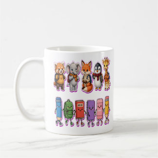 Söta tillbaka till skolan-djur PNG | Kawaii-barn-f Kaffemugg