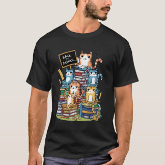 Söta tillbaka till skolboken katter 2024 t shirt