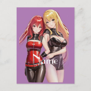 Söta tjejer Anime Thunder_Cove Vykort