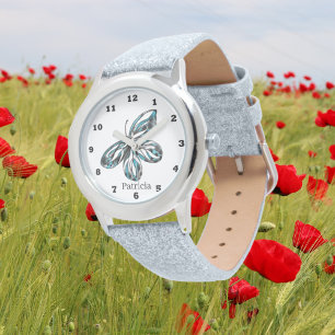 Söta tjejer Butterfly älskare add namn Armbandsur