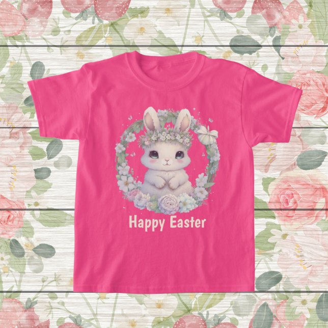 Söta tjejer Glad påsk bunny T Shirt (Skapare uppladdad)