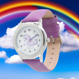 Söta tjejer lägger till namn Unicorn-fantasi Armbandsur