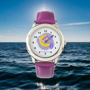 Söta tjejer sjöjungfru lägg till namn armbandsur