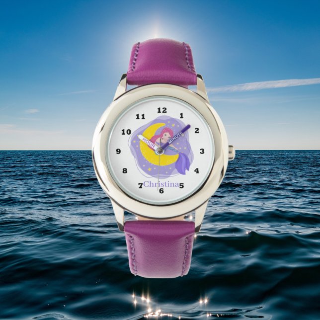 Söta tjejer sjöjungfru lägg till namn armbandsur (Skapare uppladdad)