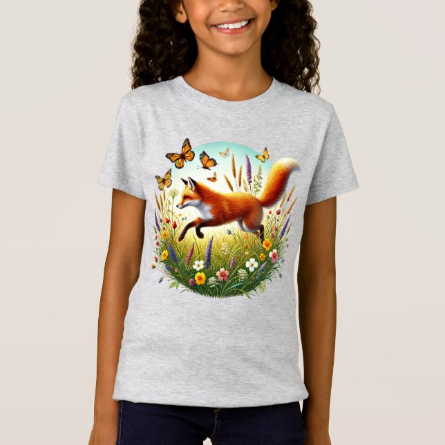 Söta tjejfox älskare  t shirt (Framsida)