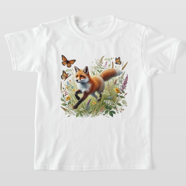 Söta tjejfox älskare  t shirt (Laydown)