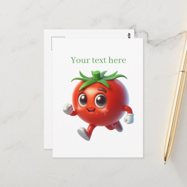 Söta tomatälskare lägg till text  vykort (Fram/Back In Situ)
