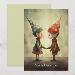 Söta Tomte Illustrationer Julkort