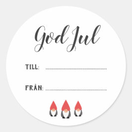 Söta Tomtenissar - Julklappsetiketter Runt Klistermärke