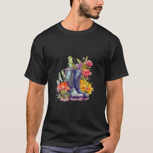 Söta Trädgårdsstövlar T Shirt (Framsida)